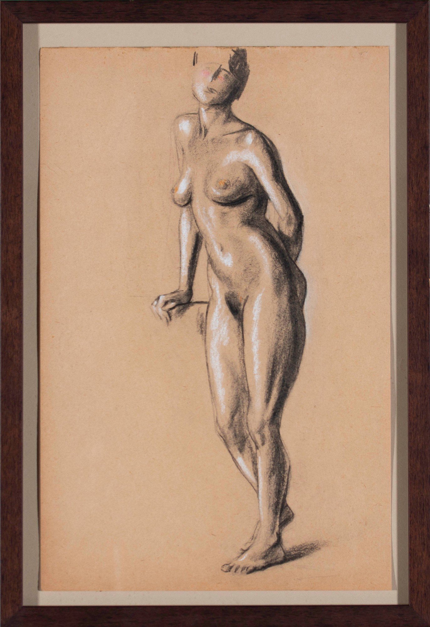 10 Clarence Holbrook Carter Pair Of Charcoal Drawings Standing Nude