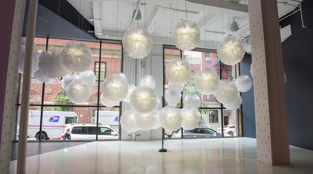 “LUMA” an installation by Lisa Park and Kevin Siwoff, part of NEW INC Showcase 2015 at Red Bull Studios in July 2015