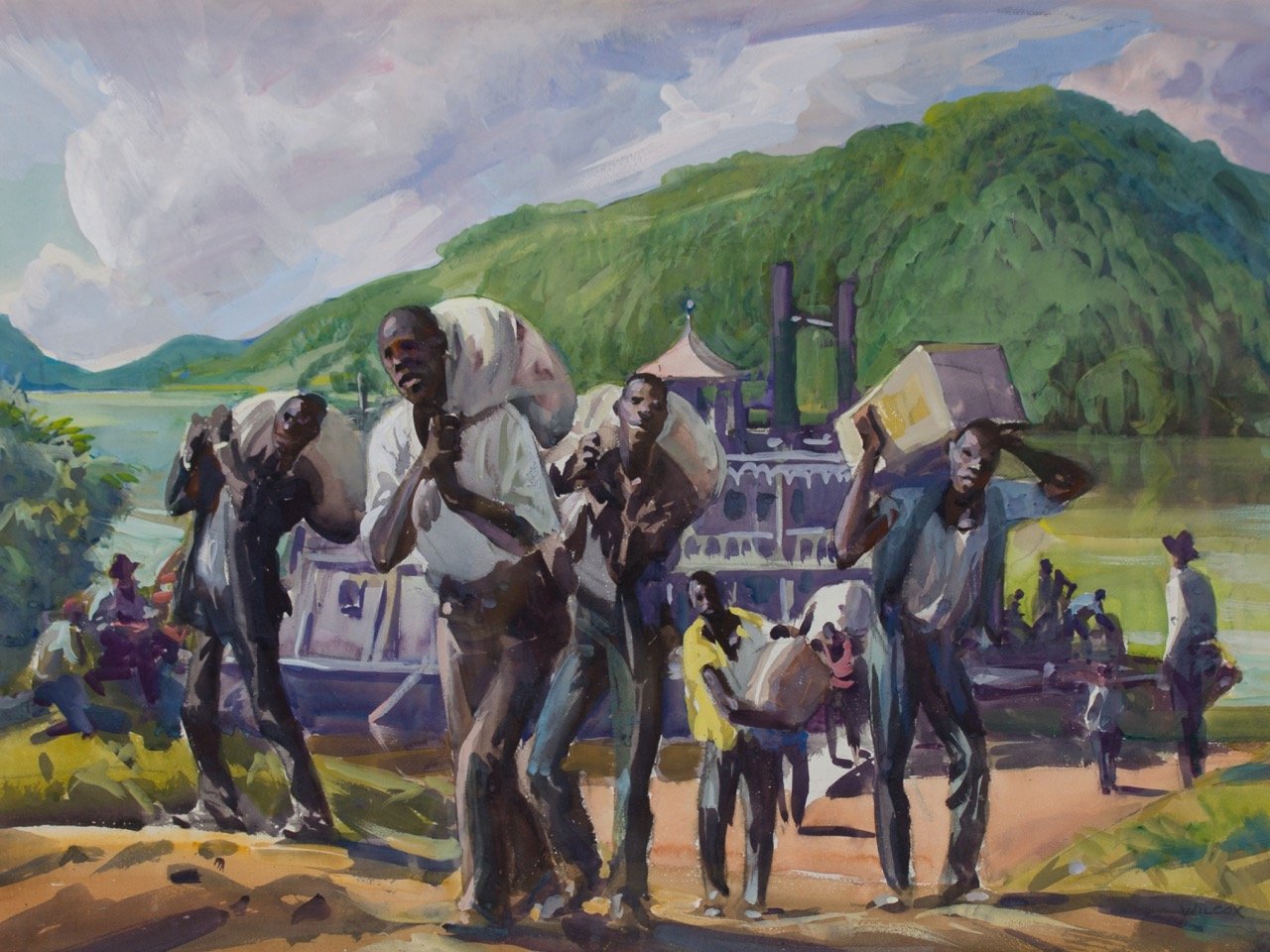 Stevedores, Ohio River by Frank Nelson Wilcox