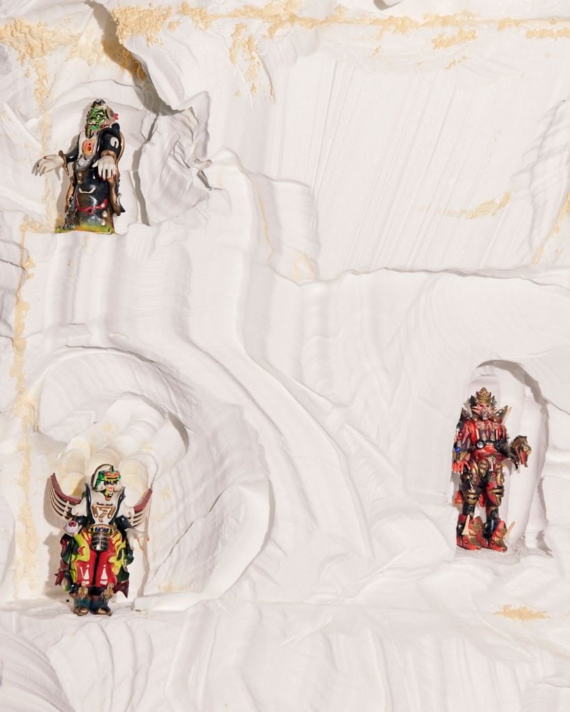 Miniature figures of Garbage Gods from the Rammellzee show at Red Bull Arts New York.