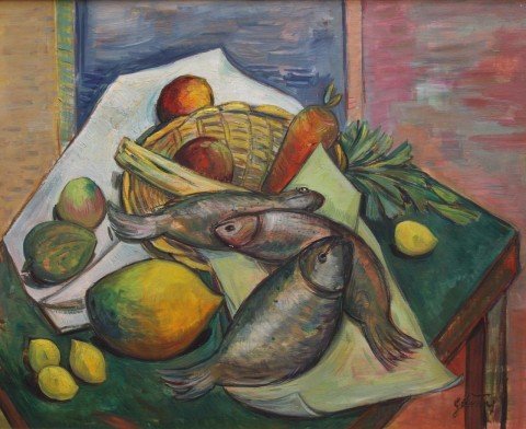 Still Life with Fish, Fruit and Vegetables