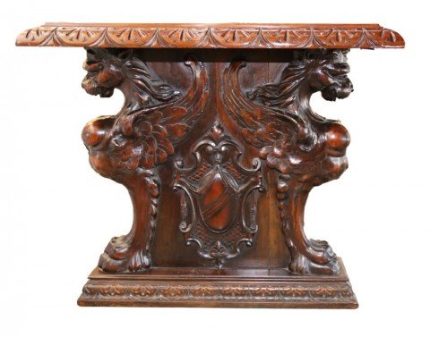 An Italian Baroque Style Walnut Library or Refectory Table, American, late 19thc. 