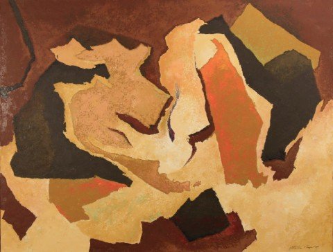 Abstract in Brown and Orange by William A. Van Duzer