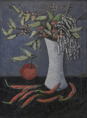 Still Life with Chilies by Hubertus Johannes (Ber) Mengels
