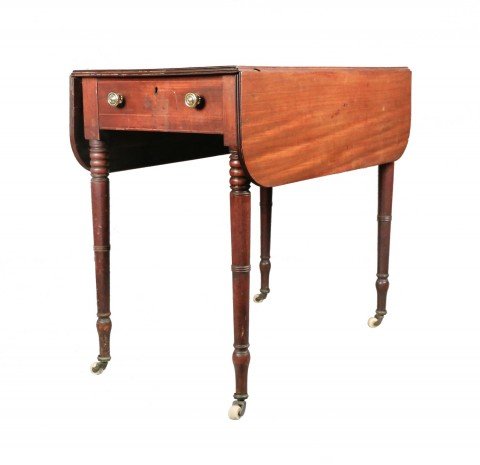 English Sheraton Mahogany Pembroke Table, 19thc.