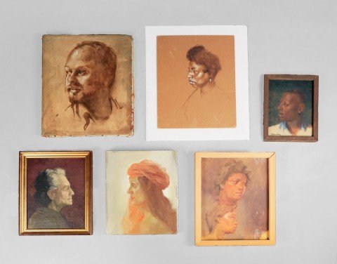 Lot of Seven Portraits by Herbert Steinberg (American 20thc.)