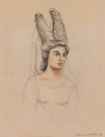 Girl in Medieval Headwear