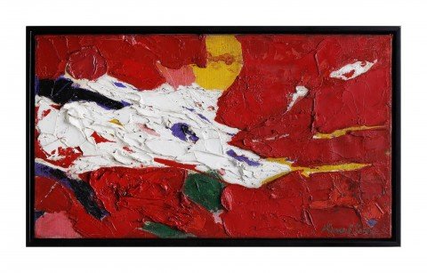 Abstract in Red and White