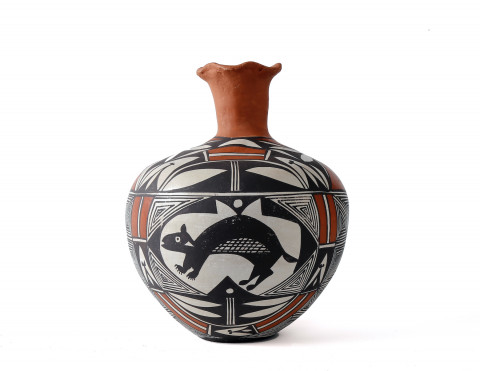Acoma Pottery Jar with Fluted Rim