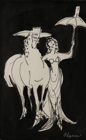 Classical Figures: Woman and Horse by Algesa O’Sickey