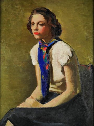 Portrait of a Young Woman by 20th Century American School