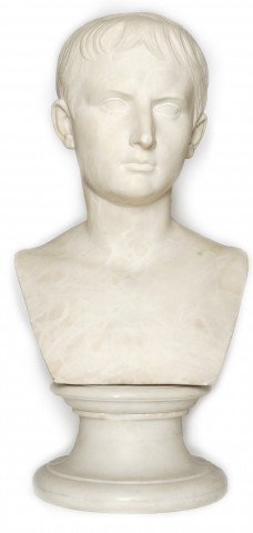 Grand Tour Bust of Young Octavian by After Antonio Canova