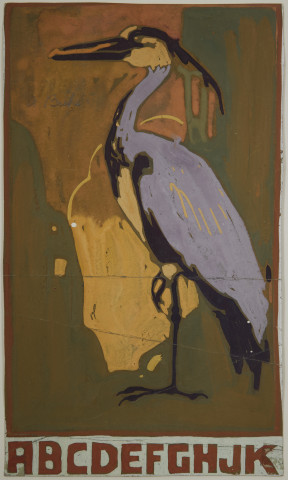Blue Heron with Alphabet by August Frederick Biehle