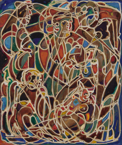 Untitled (Labyrinth Lines and Faces) by August Frederick Biehle