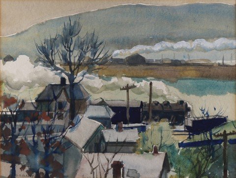Lawrence Blazey (American, 1902-1999), Industrial Landscape