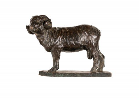 19th Century Bronze Ram