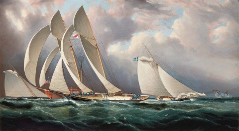 Yachting Race at New York Harbor by James Edward Buttersworth