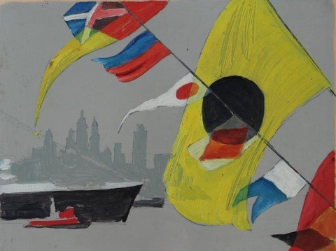 Harbor with Flags