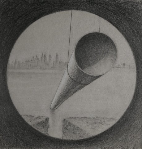 Landscape Graphite and Weight Heightening on Paper Drawing: 