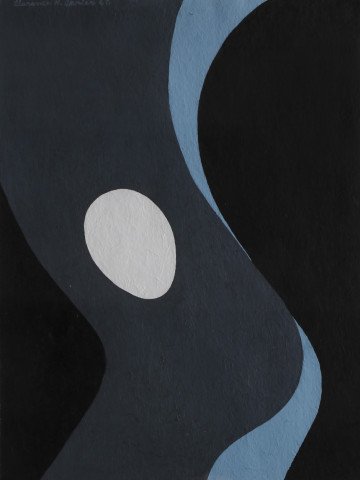 Figurative Abstract Acrylic on Paper Painting: 