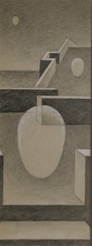 Abstract Graphite and White Heightening Drawing: 