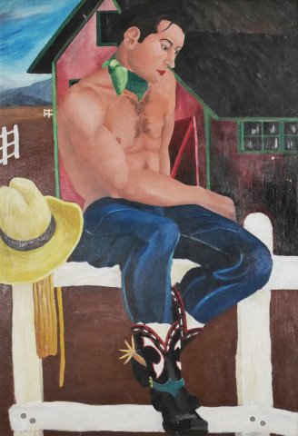 Cowboy Resting by Beni E. Kosh (Charles Elmer Harris)
