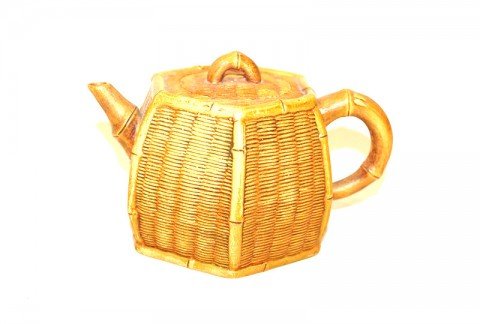 Decorative Arts: A Chinese Yi Xing Bamboo Pattern Teapot