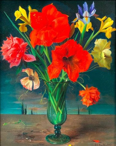 Still Life Oil on Canvas Painting: