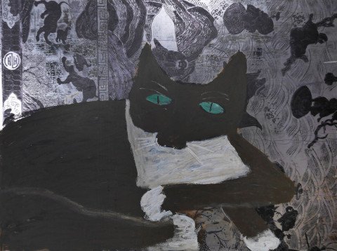 Black Cat on Mirror by Earl Swanigan