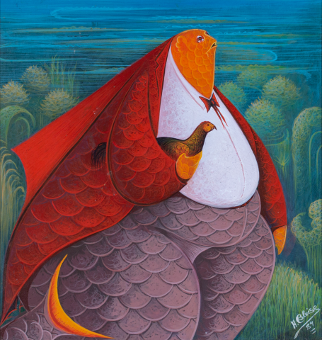 Fish Man with Guinea Fowl 
