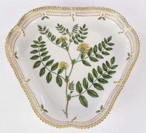 A Flora Danica Triangular Cake Dish, Royal Copenhagen