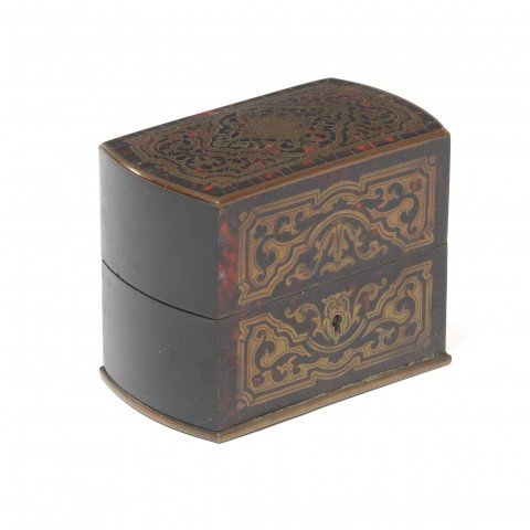 French Ebony and Boulle Perfume Bottle Vanity Casket, 19th Century