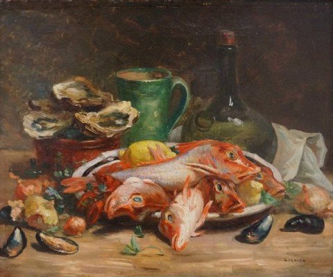 Still Life Oil on Canvas Painting: