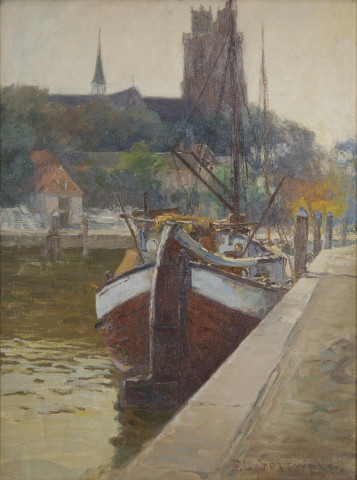 Docked in Town by Frederick Carl Gottwald