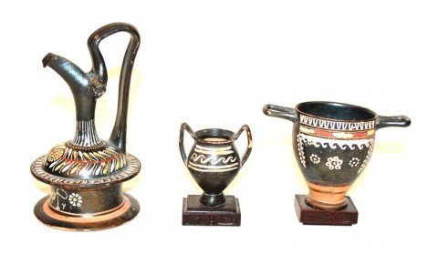 Greek Epichysis and Two Ignacian Ware Miniature Kraters
