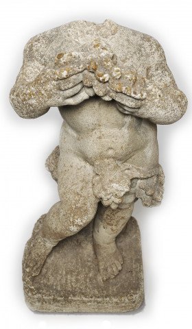 Late 19th Century Garden Figure of Headless Putto