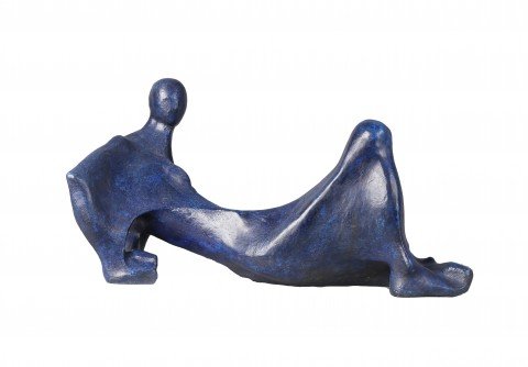 Bronze with Blue Patina Sculpture: 