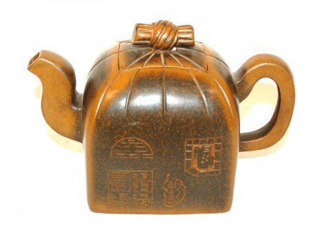 A Japanese Terra Cotta Teapot with Seal on Base