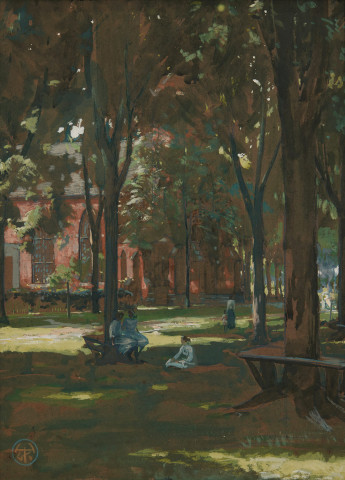 Ladies in a Church Yard by Henry George Keller