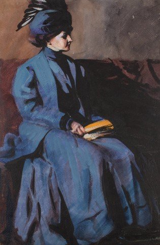 Lady in Blue by Frank Nelson Wilcox
