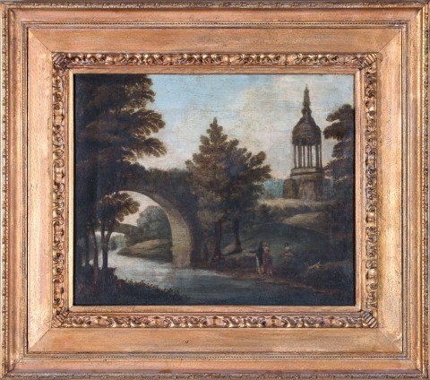 Figures in a Landscape, 18th/19th Century Continental 