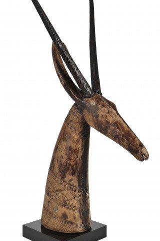 Vintage Large African Oryx Antelope Head on Pedestal