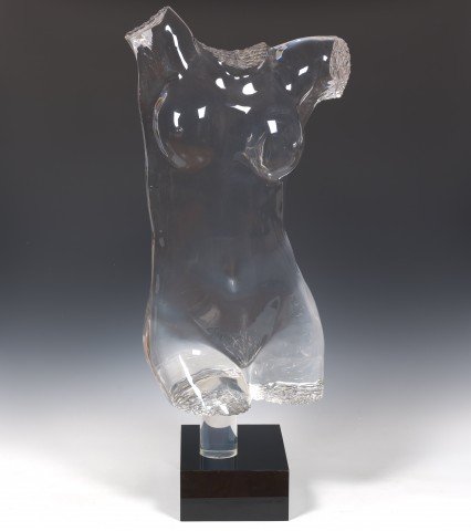 Lucite Nude Female Torso