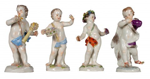 Meissen Porcelain, Four Seasons Cherub Figures