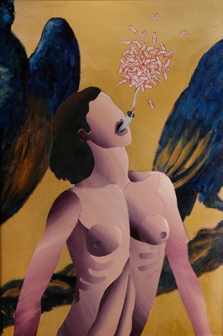 Woman with Birds by Ken Nevadomi