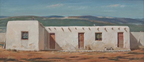 Sante Fe Home, New Mexico by Elmer Ladislaw Novotny