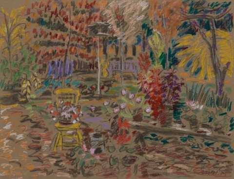 Garden Still Life with Yellow Chair by Joseph Benjamin O’Sickey