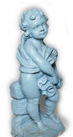 Painted Cast Garden Putto