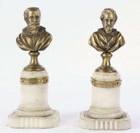 Pair Grand Tour Marble and Bronze Busts