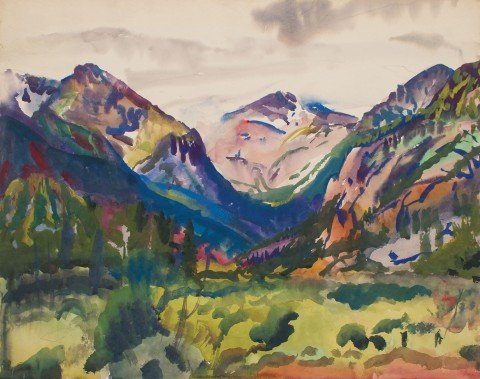 Landscape Watercolor on Paper: 